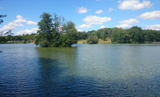 Fishing area at the pond of the Grange du Pin