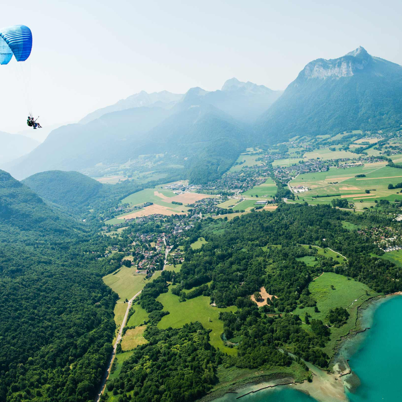 aerial picture Doussard lake Annecy