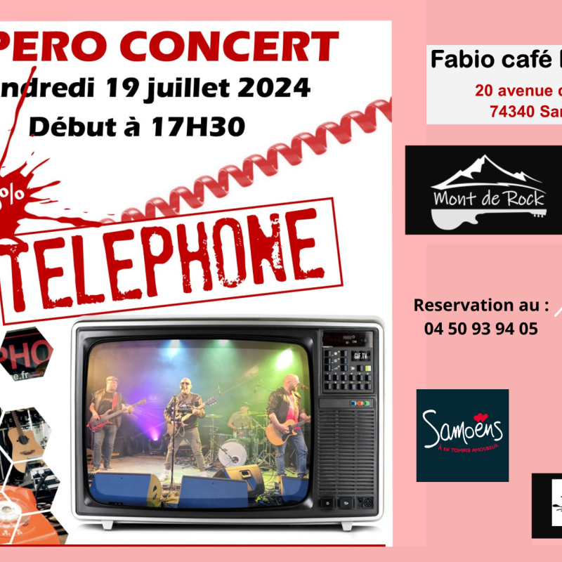 Concert 100% téléphone - Fabio Cafe Samoens - 19 juillet 2024