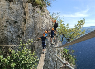 Passerelle sur la via ferrata d'Hostiaz