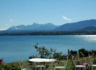 Vue panoramique depuis l'hôtel de la plage