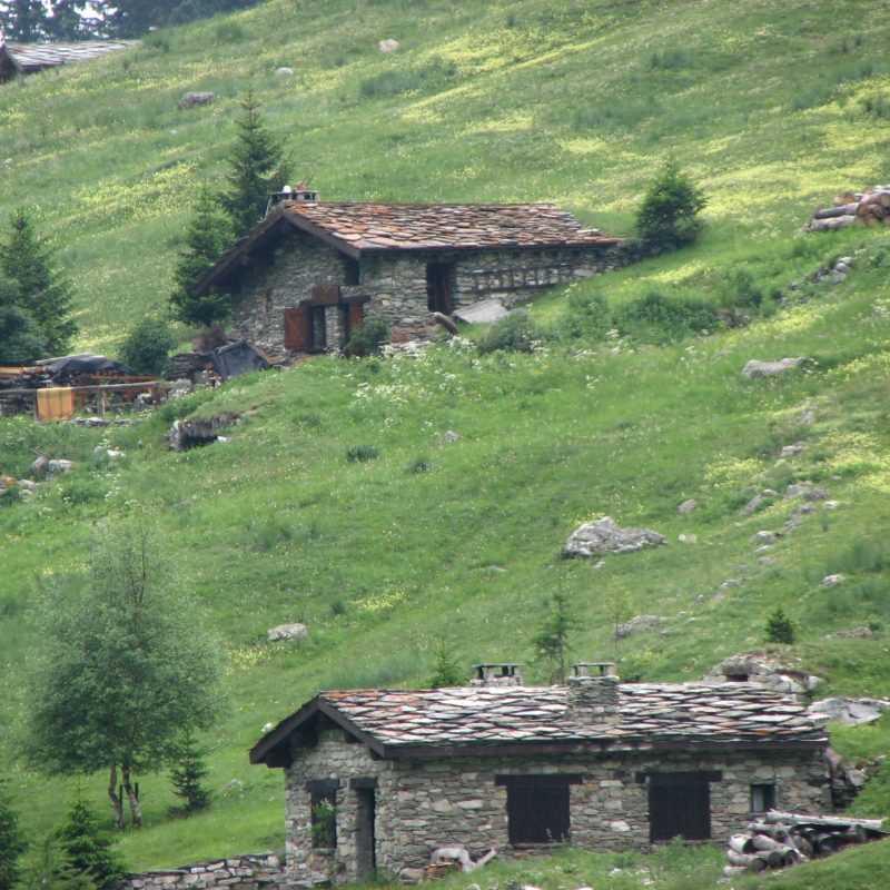 Chalets d'alpage dans le vallon de l'Orgère à Villarodin-Le Bourget