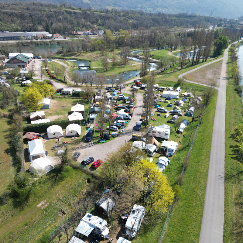 Vue aérienne du camping