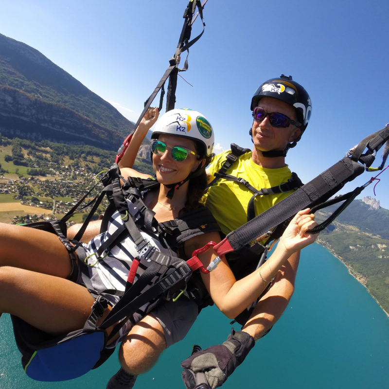 Paragliding flight lake Annecy