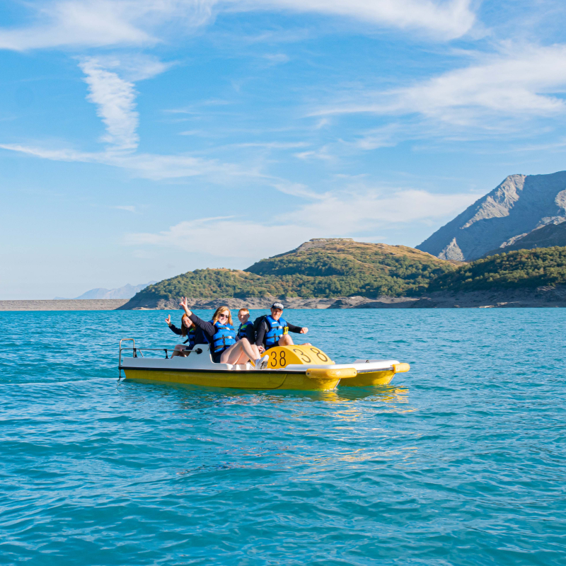 Pedal boats on Lake Mont-Cenis