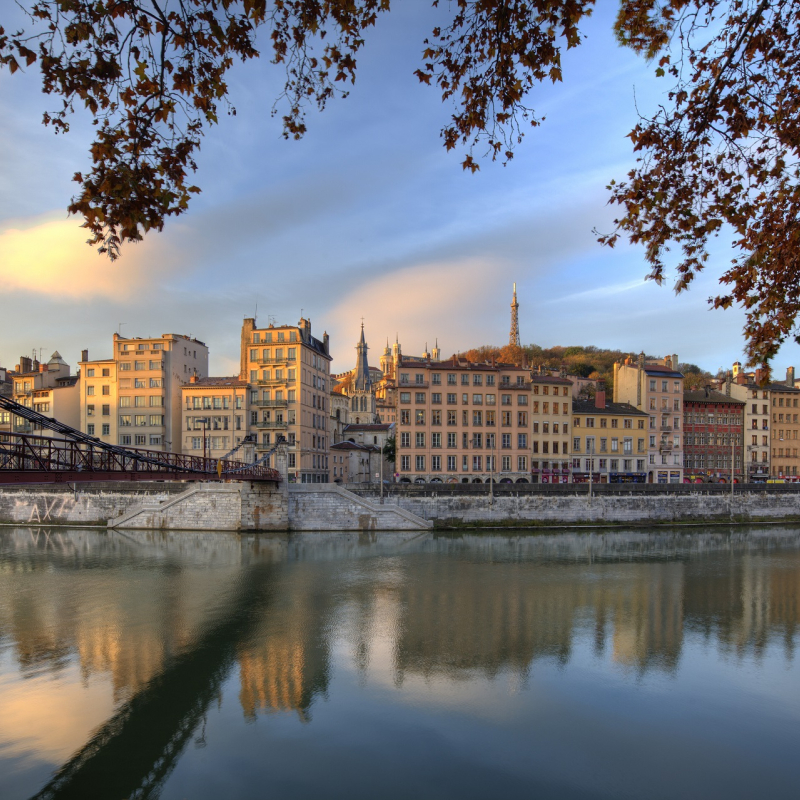 Le Vieux- Lyon et la Passerelle Saint-Vincent