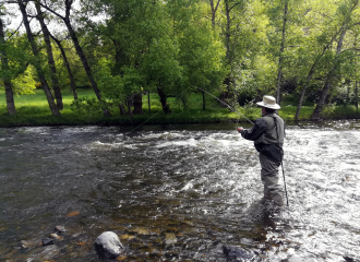 pêche à la mouche sur la rivière Allier à Langeac