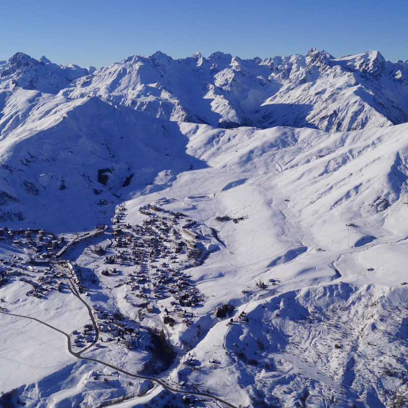 Le domaine skiable vu d'avion