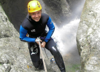 woman canyoning