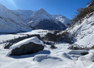 Snowy landscape in Bessans