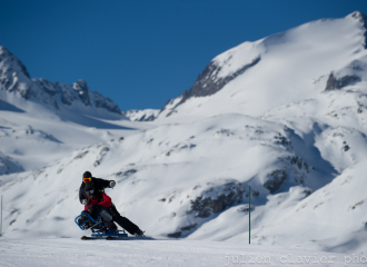 Fauteuil ski devant le Glacier de Saint Sorlin